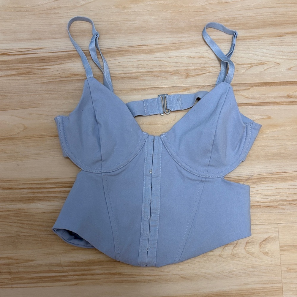 Garage Light Blue Crop Top